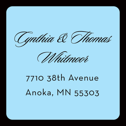 Formal Black Border Sky Blue Party Invitations