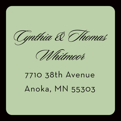 Black Border Sage Square Invitations