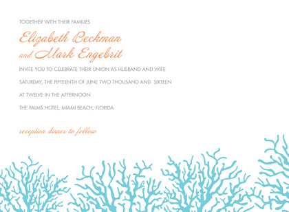 Orange Cream Color Sea Coral Beauty Beach Invites