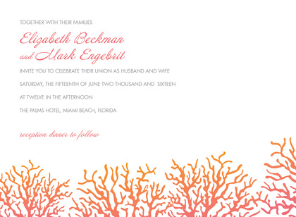 Beautiful Blue Coral Beach Invitations