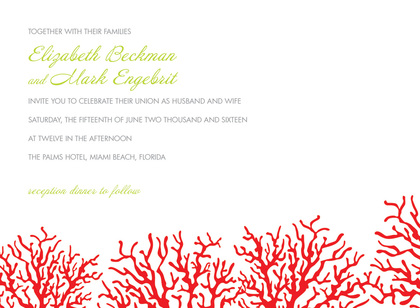 Orange Cream Color Sea Coral Beauty Beach Invites