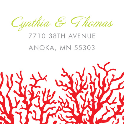 Romantic Red Coral Beach Invitations