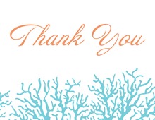 Beautiful Blue Coral Thank You Cards