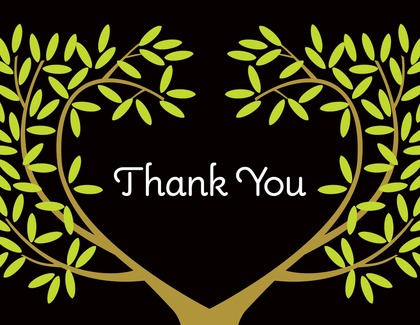 Lovely Leaves Illustrated Tree Thank You Cards