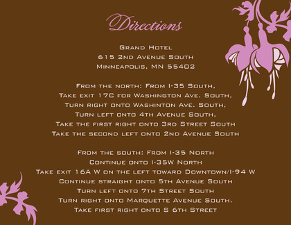 Elegant Pink Bulbs On Brown Wedding Invitations