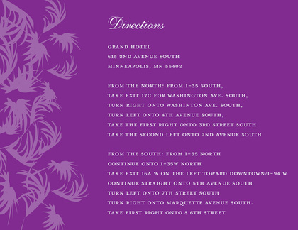 Swaying Palms Purple Invitation