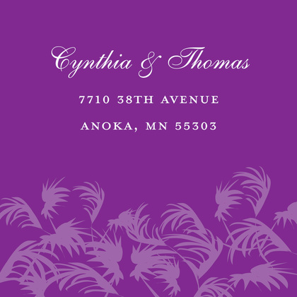 Swaying Palms Purple Thank You Cards