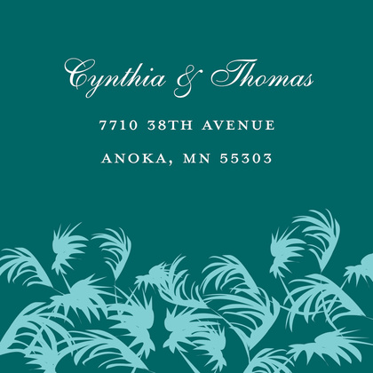 Unique Palms Aqua Green Beach Invitations