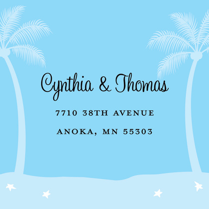 Sentimental Vibrant Beach Scenery Tropics Invitation