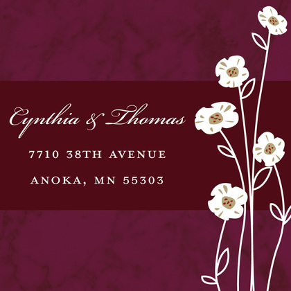 Daisies Modern Marble Burgundy Invitations