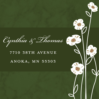 Daisies Modern Marble Green Invitations