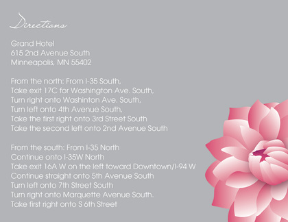 Exquisite Pink Dahlia Grey-Charcoal Wedding Invites