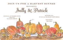 Charming Harvest Hearth Watercolor Invitations