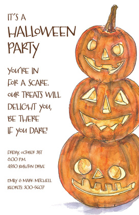 Trio Jack Pumpkin Invitations