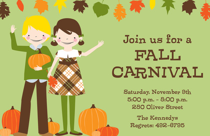 Hello Fall Kids Invitation