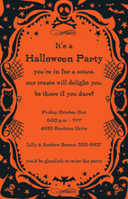 Pumpkin Jack-O'-Lantern Halloween Invitations