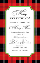 Red Black Tartan Plaid Invitations