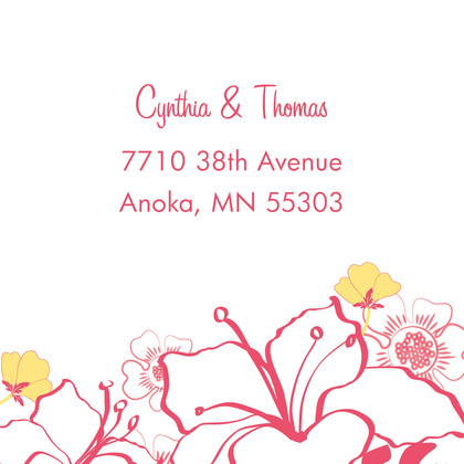 Pink Hibiscus Flower RSVP Cards