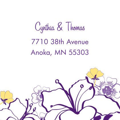 Purple Hibiscus Flowers Thank You Cards