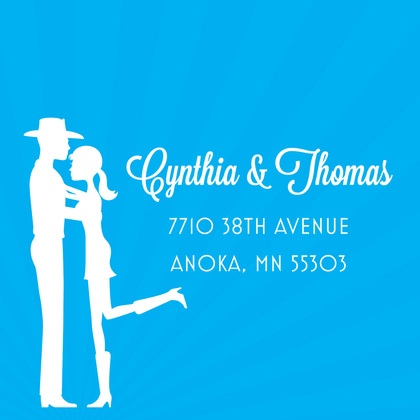 Romantic Western Couple Blue Enclosure Cards