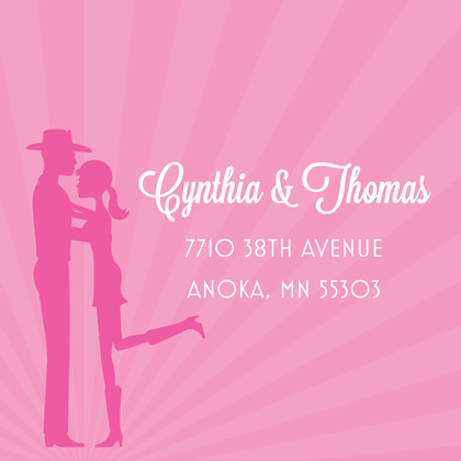 Romantic Western Couple Pink RSVP Cards