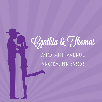 Romantic Western Couple Purple Enclosure Cards