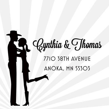 Romantic Western Couple White RSVP Cards