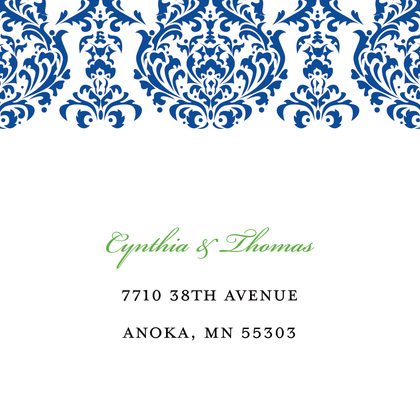 Exquisite Monogram Blue Wedding Invitations