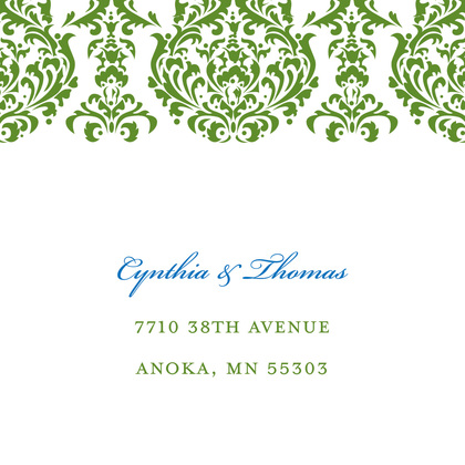 Dainty Monogram Green Monogram Wedding Invitations