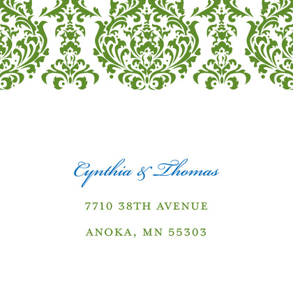 Exquisite Monogram Green Enclosure Cards