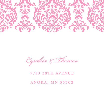 Feminine Monogram Pink Thank You Cards