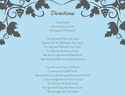 Grape Vine Slate Blue Enclosure Cards