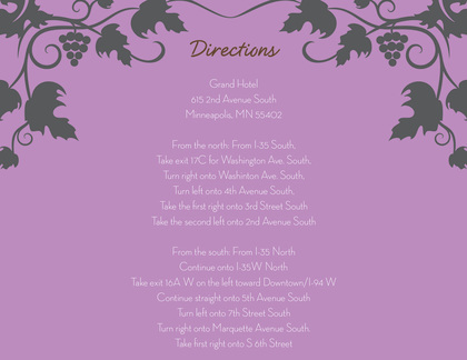 Modern Grape Vine Lavender Wedding Invitations