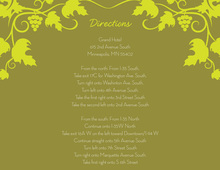 Grape Vine Pattern Lime Enclosure Cards