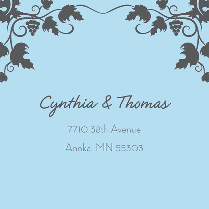 Grape Vine Blue RSVP Cards