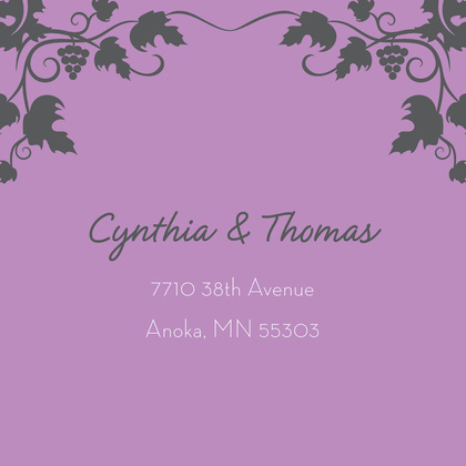 Modern Grape Vine Lavender Wedding Invitations