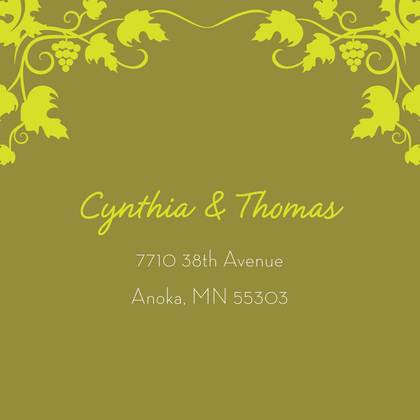 Grape Vine Pattern Lime Enclosure Cards