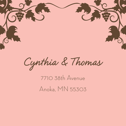 Vintage Inspired Grape Vine Pink Wedding Invitations