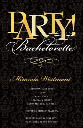 Bachelorette Party Yellow Pattern Invitations