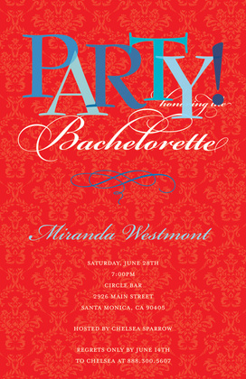 Bachelorette Party Baroque Modern Olive Invitations