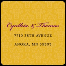 Mustard Yellow Damask Stickers
