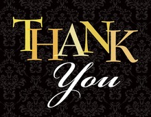 Black Deco Tile Borders Thank You Cards
