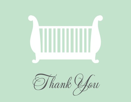 Vintage Bassinet Pink Thank You Cards