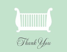 Vintage Bassinet Green Thank You Cards