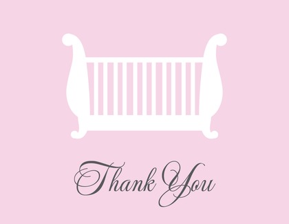 Vintage Bassinet Green Thank You Cards