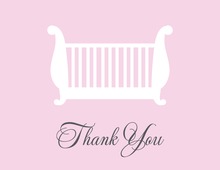 Vintage Bassinet Pink Thank You Cards