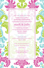 Semi-Transparent Bright Damask Invitations