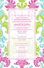 Semi-Transparent Bright Damask Invitations