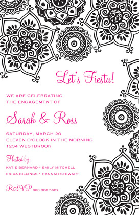 Bright Fiesta Flowers Fiesta Shower Invitations