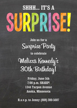 Multicolored Striped Surprise Party Invitations